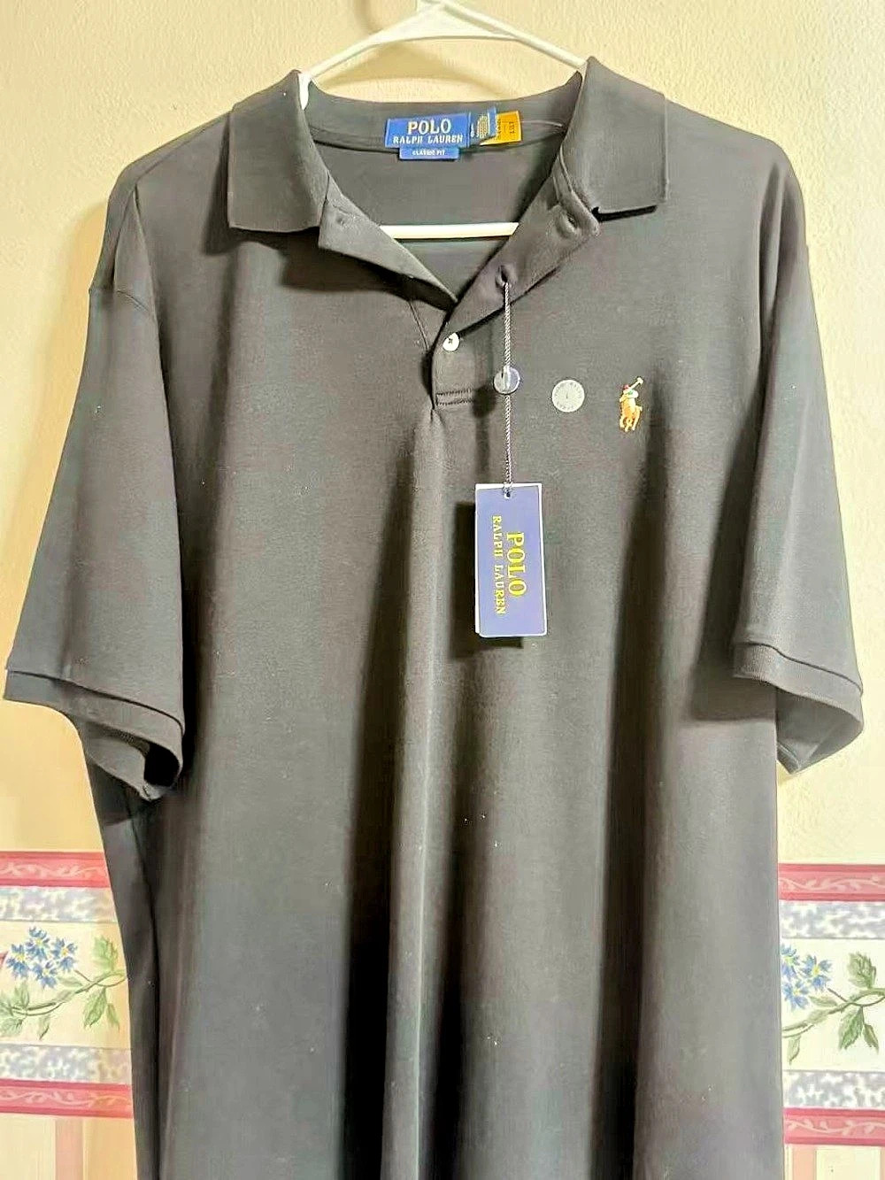 Polo Ralph Lauren Men’s Classic Fit Polo Shirt Black Large L Multicolor Pony NWT